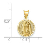 Load image into Gallery viewer, 14K Yellow Gold Polished &amp; Diamond-cut Lady of Guadalupe Circle Pendant

