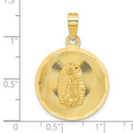 Load image into Gallery viewer, 14K Yellow Gold Polished &amp; Diamond-cut Lady of Guadalupe Circle Pendant
