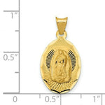 Load image into Gallery viewer, 14K Yellow Gold Polished &amp; Diamond-cut Lady of Guadalupe Oval Pendant
