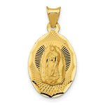 Load image into Gallery viewer, 14K Yellow Gold Polished &amp; Diamond-cut Lady of Guadalupe Oval Pendant
