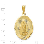 Load image into Gallery viewer, 14K Yellow Gold Polished &amp; Diamond-cut Lady of Guadalupe Oval Pendant
