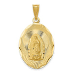 Load image into Gallery viewer, 14K Yellow Gold Polished &amp; Diamond-cut Lady of Guadalupe Oval Pendant
