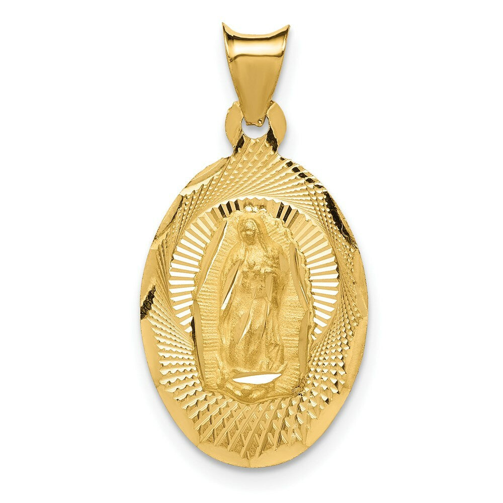 14K Yellow Gold Our Lady of Guadalupe Pendant mm width