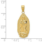 Load image into Gallery viewer, 14K Yellow Gold Polished Guadalupe Oval Disc Engraved Pendant
