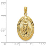 Load image into Gallery viewer, 14K Yellow Gold Satin and Polished Finish Miraculous Medal Pendant
