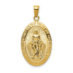 Load image into Gallery viewer, 14K Yellow Gold Satin and Polished Finish Miraculous Medal Pendant

