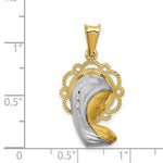 Load image into Gallery viewer, 14K Yellow Gold &amp; Rhodium Satin and Polished Mary Pendant
