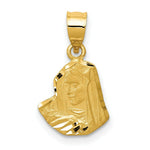 Load image into Gallery viewer, 14K Yellow Gold Satin &amp; Diamond-cut Mary Pendant

