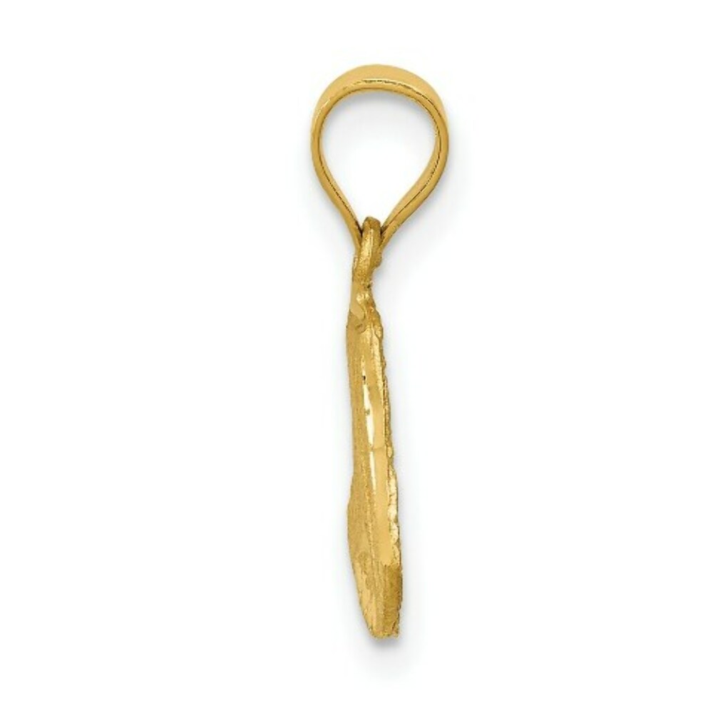 14K Yellow Gold Satin & Diamond-cut Mary Pendant
