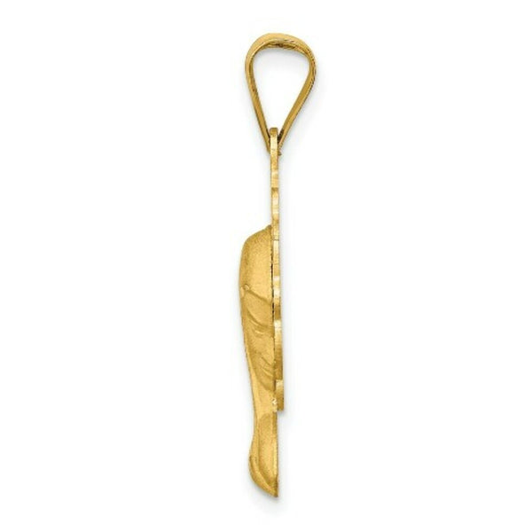 14K Yellow Gold Satin and Polished Mary Pendant