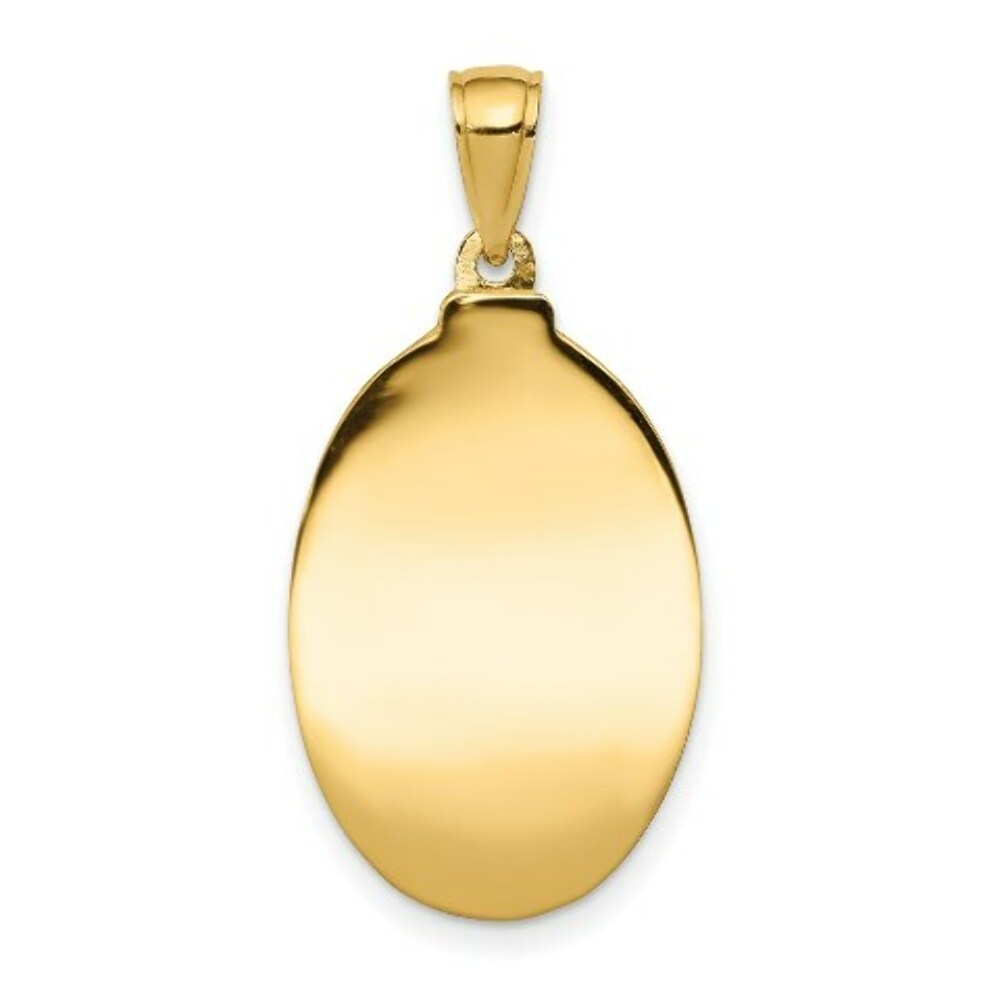 14K Yellow Gold Saint Anthony Oval Medal Pendant