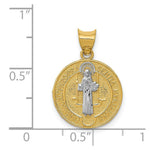 Load image into Gallery viewer, 14K Yellow Gold With Rhodium Circle St. Benedict Medal Pendant
