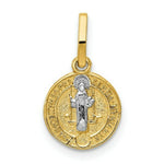 Load image into Gallery viewer, 14K Yellow Gold With Rhodium Circle St. Benedict Medal Pendant
