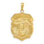 Load image into Gallery viewer, 14K Yellow Gold Polished Large Saint Michael Protect Us Medal Pendant
