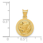 Load image into Gallery viewer, 14K Yellow Gold Polished and Diamond-cut Baptism Circle Pendant
