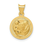 Load image into Gallery viewer, 14K Yellow Gold Polished and Diamond-cut Baptism Circle Pendant
