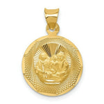 Load image into Gallery viewer, 14K Yellow Gold Polished and Diamond-cut Baptism Circle Pendant
