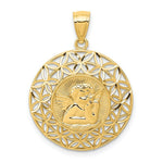 Load image into Gallery viewer, 14K Yellow Gold Polished Angel Diamond-cut Medal Pendant
