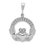 Load image into Gallery viewer, 14K White Gold Claddagh Pendant
