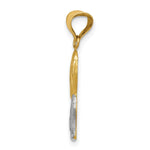 Load image into Gallery viewer, 14K Yellow Gold w/Rhodium Satin &amp; Polished Diamond-cut Boy Communion Pendant
