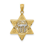 Load image into Gallery viewer, 14K Two-tone Gold Polished Star of David with Chai Pendant
