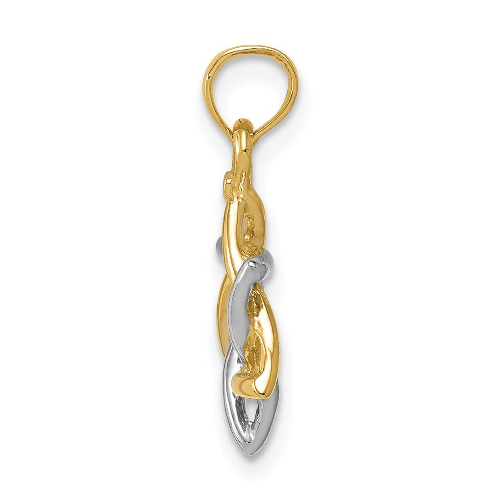 14K Two-tone Gold Polished Star of David Pendant
