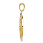 Load image into Gallery viewer, 14K Yellow Gold &amp; Rhodium Polished Jewish Star with Chai in Round Pendant
