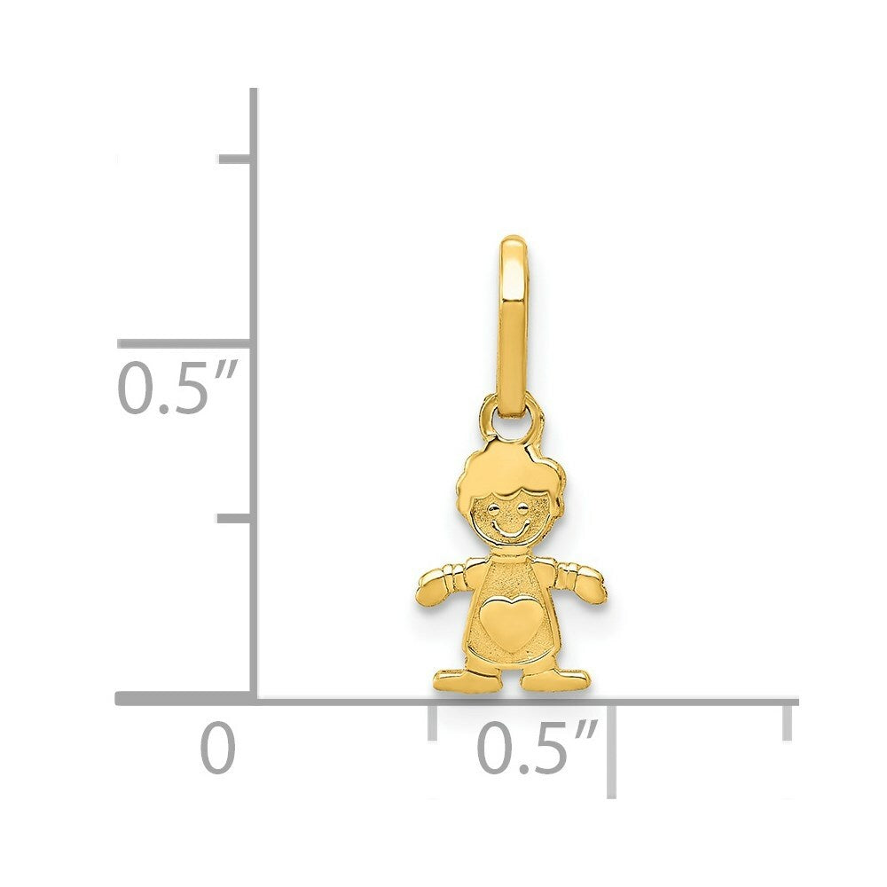 14K Yellow Gold Polished Little Boy Pendant