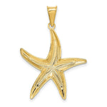 Load image into Gallery viewer, 14K Yellow Gold and Rhodium Diamond-cut Polished StarFish Pendant
