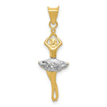 Load image into Gallery viewer, 14K Yellow Gold &amp; Rhodium Polished Moveable Dancer Pendant
