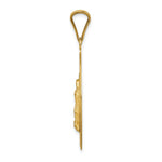 Load image into Gallery viewer, 14K Yellow Gold &amp; Rhodium Polished &amp; Diamond-cut Lady of Guadalupe Oval Pendant
