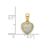 Load image into Gallery viewer, 14k Yellow Gold Polished Pave CZ Heart Pendant
