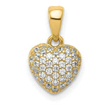 Load image into Gallery viewer, 14k Yellow Gold Polished Pave CZ Heart Pendant
