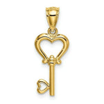 Load image into Gallery viewer, 14K Yellow Gold Polished Heart Key Pendant
