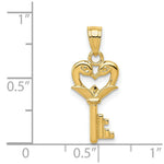 Load image into Gallery viewer, 14K Yellow Gold Swans Key Pendant
