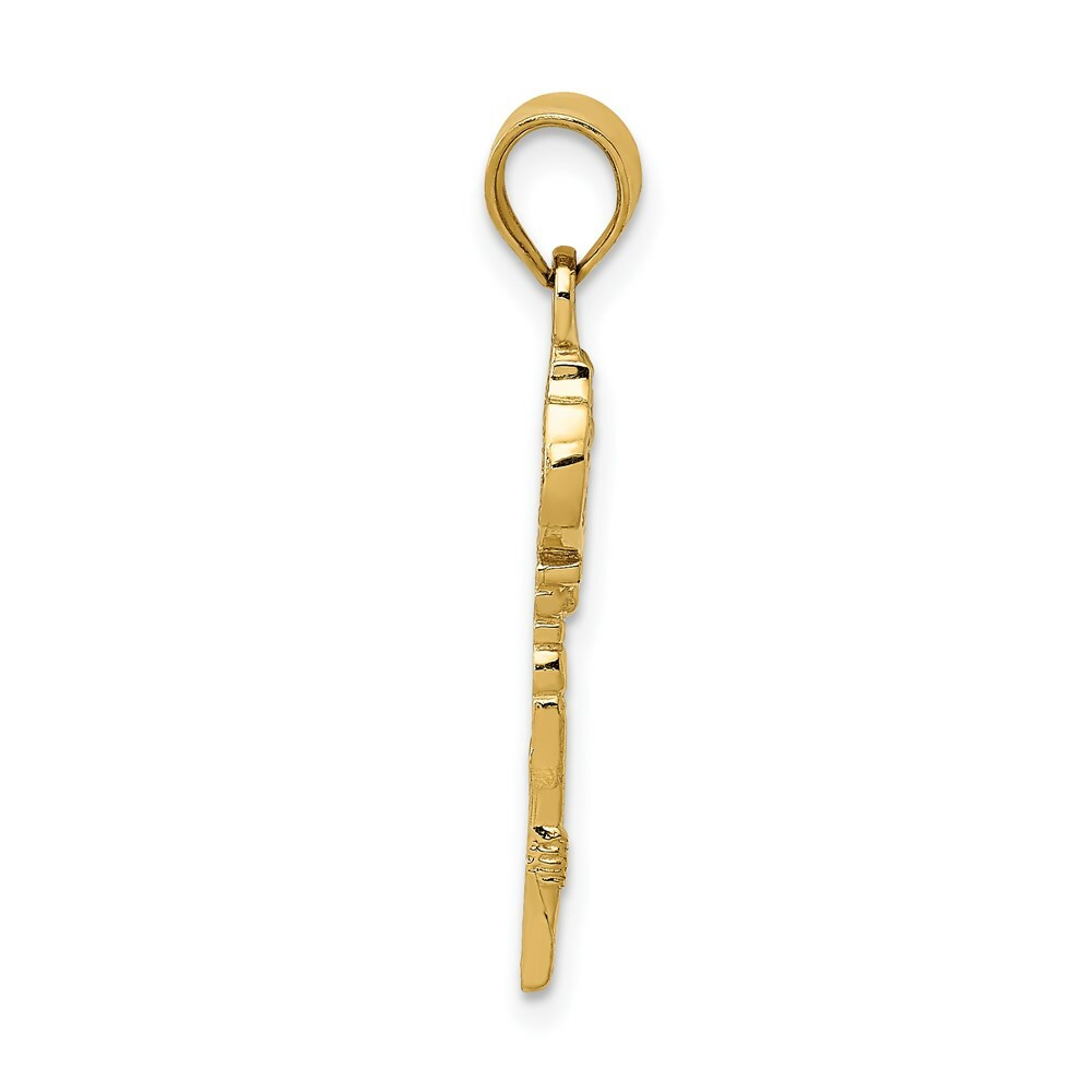 14k Yellow Gold Polished Fancy Key Pendant