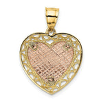 Load image into Gallery viewer, 14k Two Tone Gold Polished and Satin Heart Pendant
