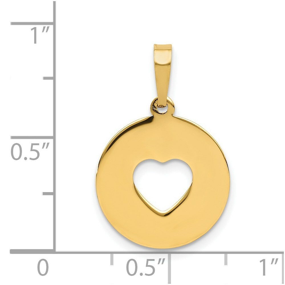 14k Yellow Gold Polished Cut-out Heart Pendant