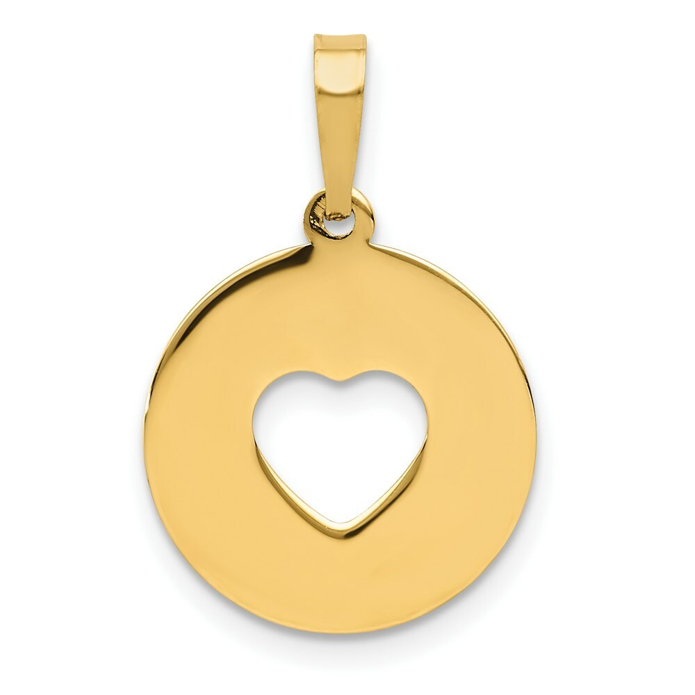 14k Yellow Gold Polished Cut-out Heart Pendant