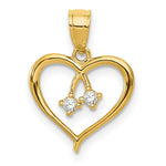 Load image into Gallery viewer, 14K Yellow Gold 2-CZ Cut-out Heart Pendant
