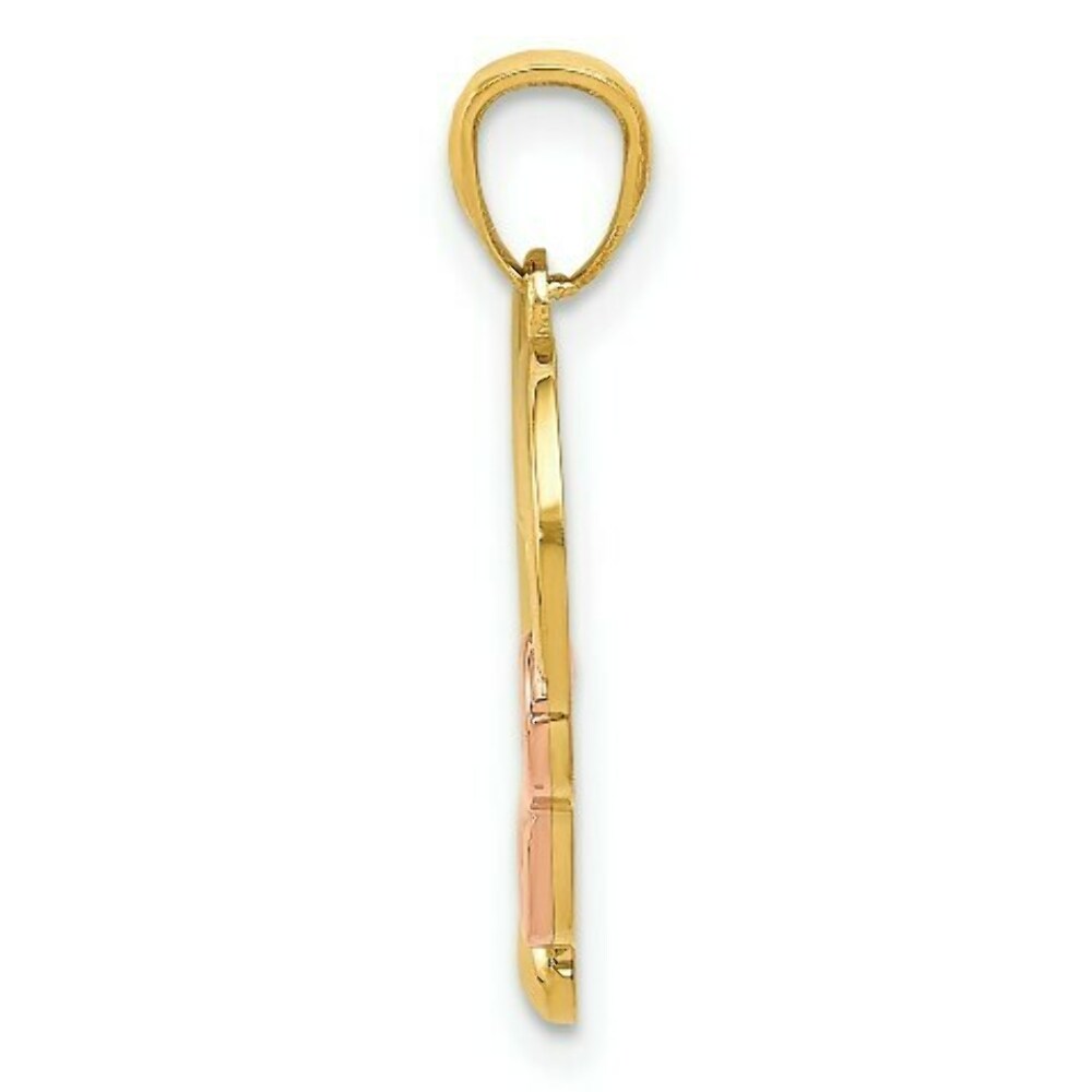 14K Yellow & Rose Gold Polished Infinity Heart Pendant