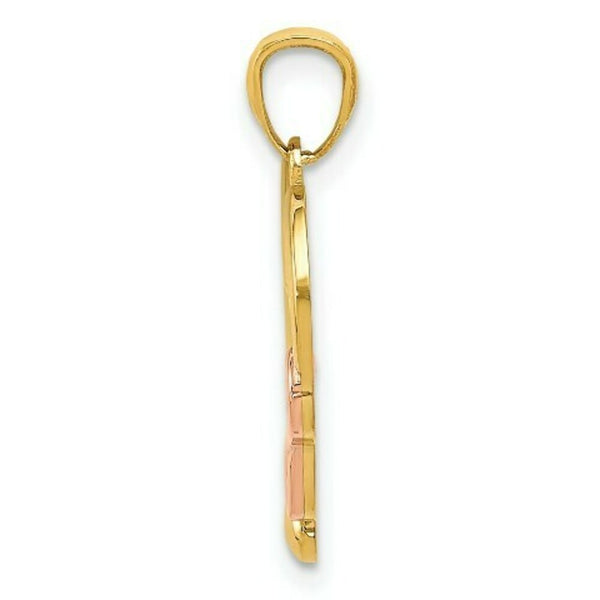 14K Yellow & Rose Gold Polished Infinity Heart Pendant