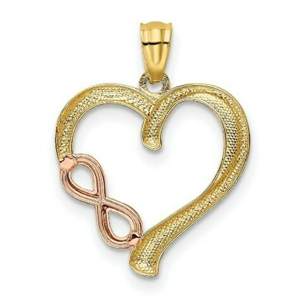 14K Yellow & Rose Gold Polished Infinity Heart Pendant