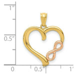 Load image into Gallery viewer, 14K Yellow &amp; Rose Gold Polished Infinity Heart Pendant
