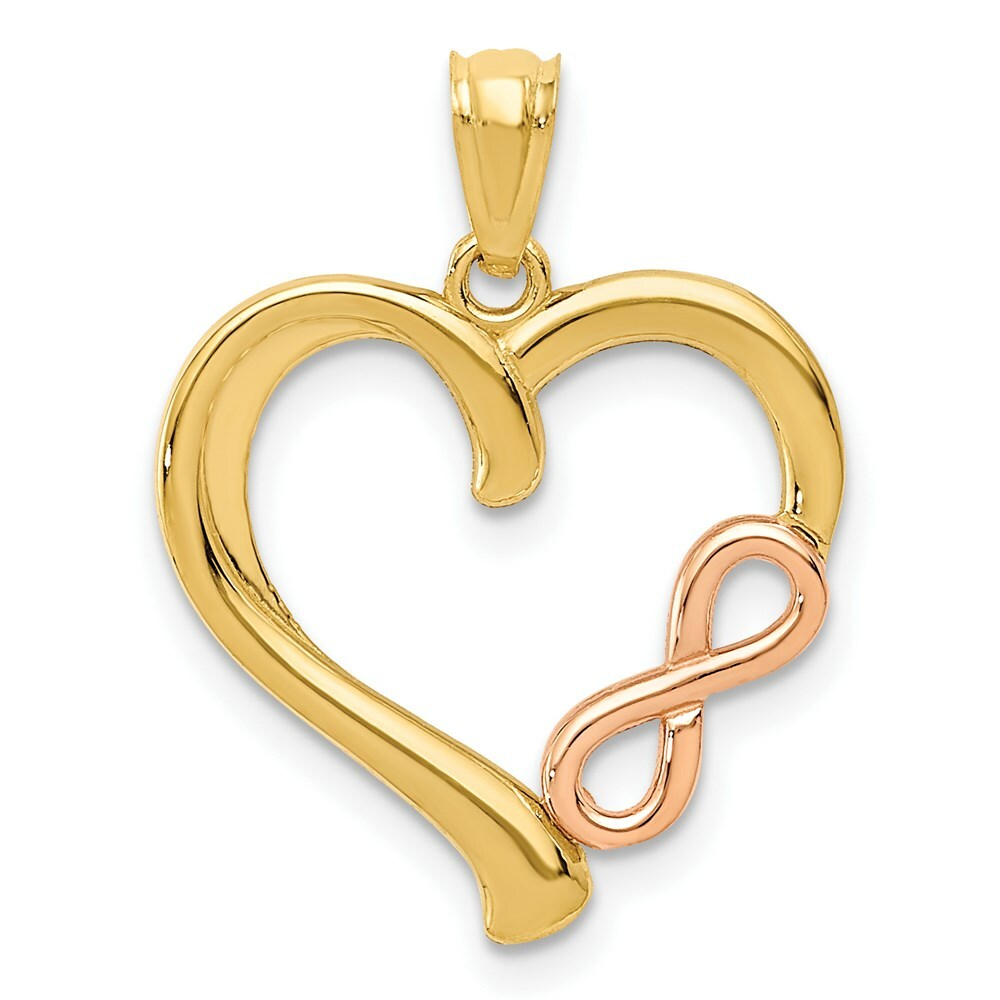 14K Yellow & Rose Gold Polished Infinity Heart Pendant