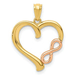 Load image into Gallery viewer, 14K Yellow &amp; Rose Gold Polished Infinity Heart Pendant
