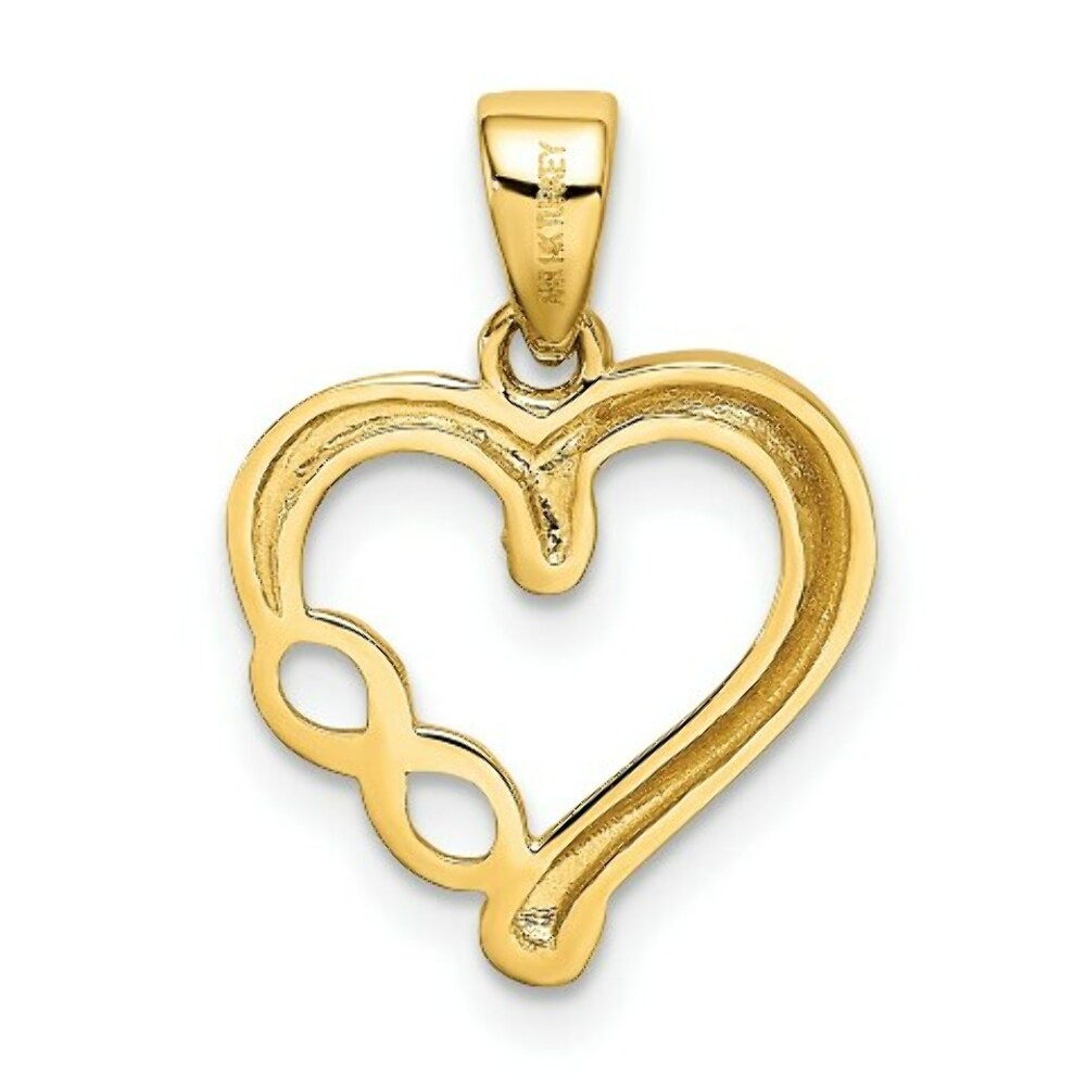 14k Two-tone Gold Infinity in Open Heart Pendant