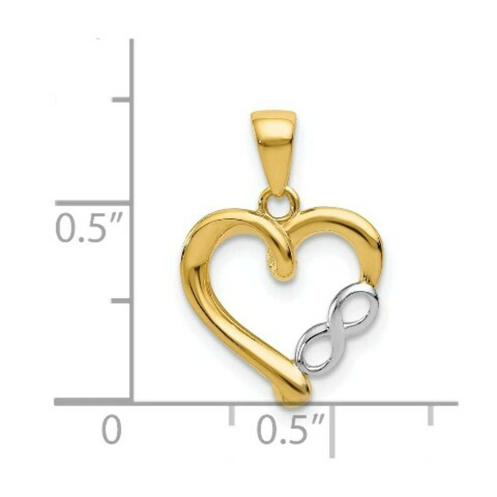 14k Two-tone Gold Infinity in Open Heart Pendant