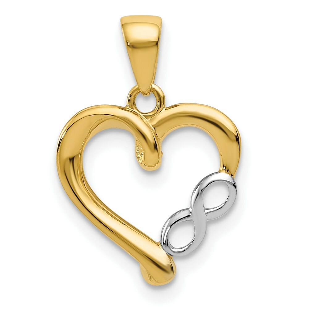 14k Two-tone Gold Infinity in Open Heart Pendant