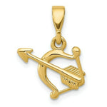 Load image into Gallery viewer, 14k Yellow Gold Polished Bow &amp; Arrow Pendant
